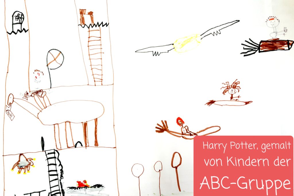 Harry Potter, gemalt von Kindern der ABC-Gruppe 2021.