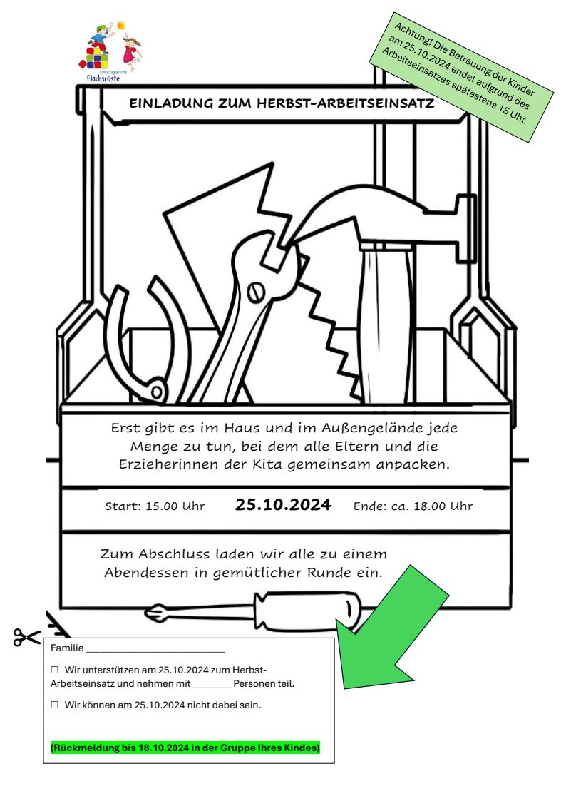 EINLADUNG ZUM HERBST-ARBEITSEINSATZ in der Flachsröste